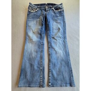 Vigoss The Dublin Bootcut Jeans Womens 13/14 Blue Rhinestone Sequin Embellished